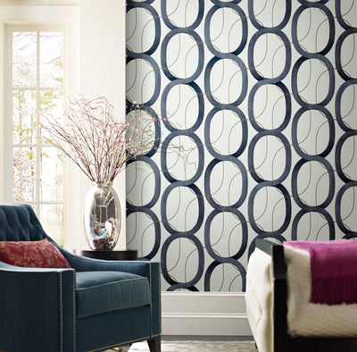 product image for Interlock Navy Peel & Stick Wallpaper by Candice Olson 71