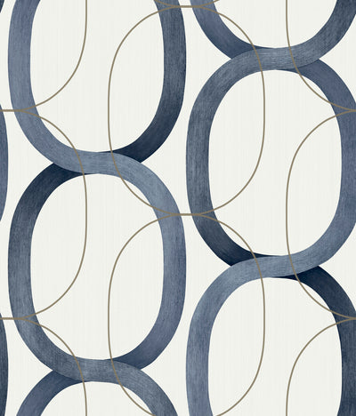 product image of Interlock Navy Peel & Stick Wallpaper by Candice Olson 53