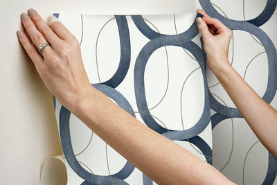 product image for Interlock Navy Peel & Stick Wallpaper by Candice Olson 93