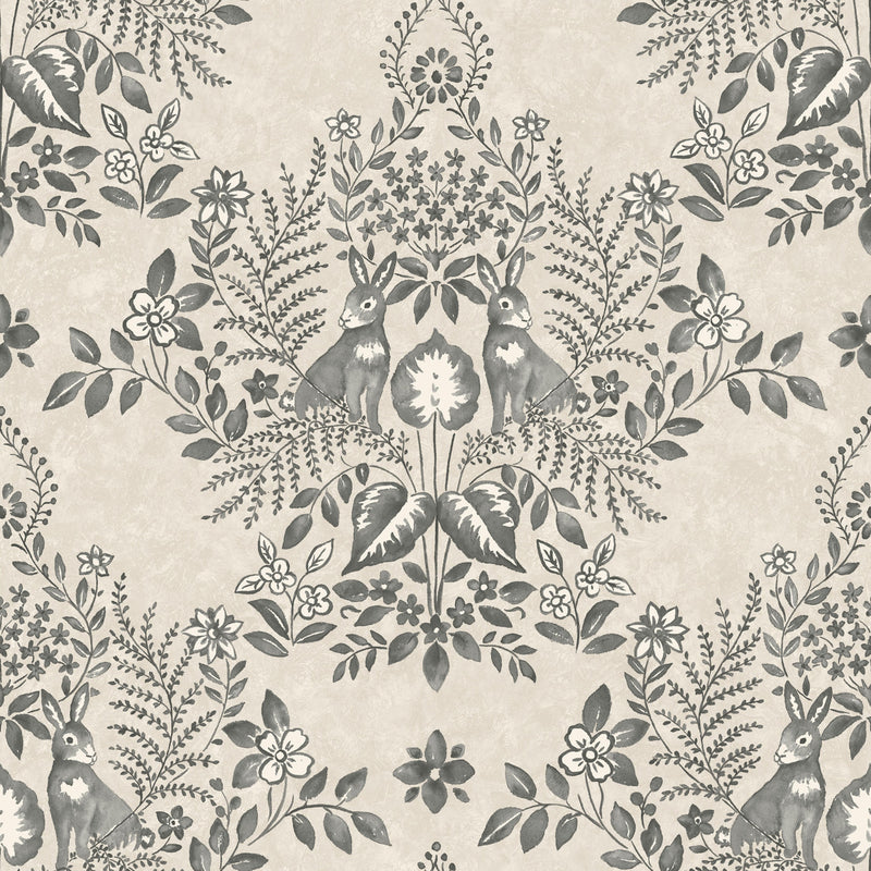 media image for Cottontail Toile Peel & Stick Wallpaper in Linen/Charcoal 25