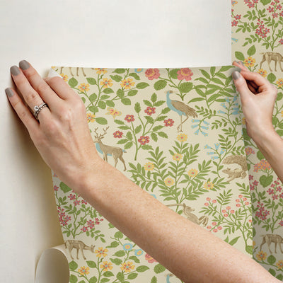 product image for Woodland Floral Peel & Stick Wallpaper in Linen 12