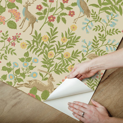 product image for Woodland Floral Peel & Stick Wallpaper in Linen 25