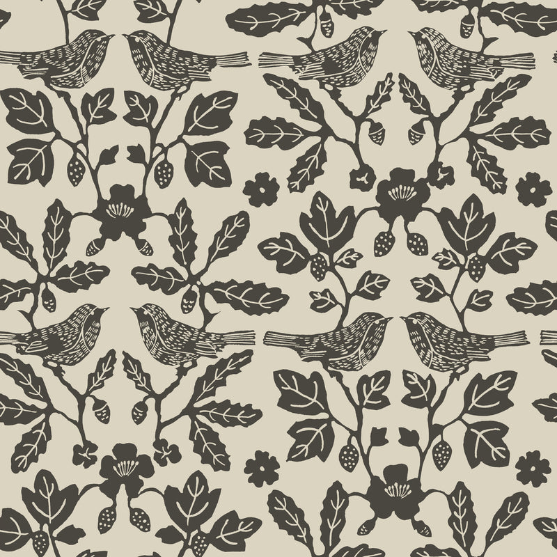 media image for Sparrow & Oak Peel & Stick Wallpaper in Linen/Charcoal 24