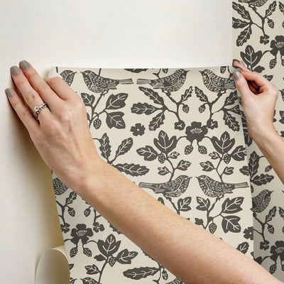 product image for Sparrow & Oak Peel & Stick Wallpaper in Linen/Charcoal 3