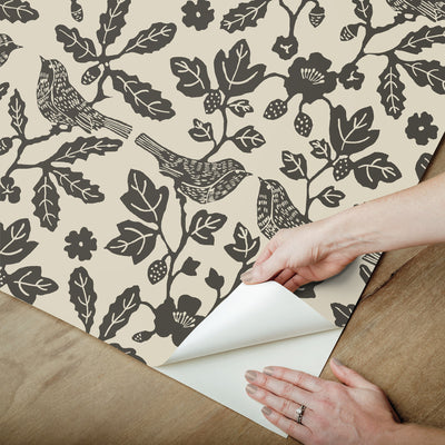 product image for Sparrow & Oak Peel & Stick Wallpaper in Linen/Charcoal 22