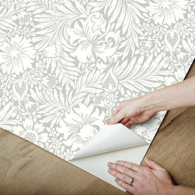 product image for Modern Acanthus Peel & Stick Wallpaper in Mist 70