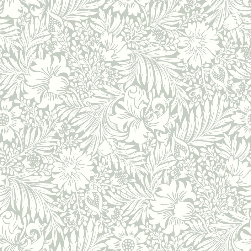 media image for Modern Acanthus Peel & Stick Wallpaper in Vintage Duck Egg 267