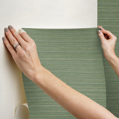 product image for Tick Mark Texture Peel & Stick Wallpaper in Meadow Green 12