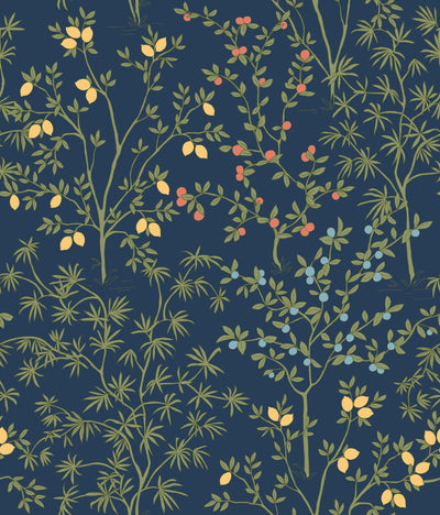 product image of Lemon Grove Peel & Stick Wallpaper in Navy 527