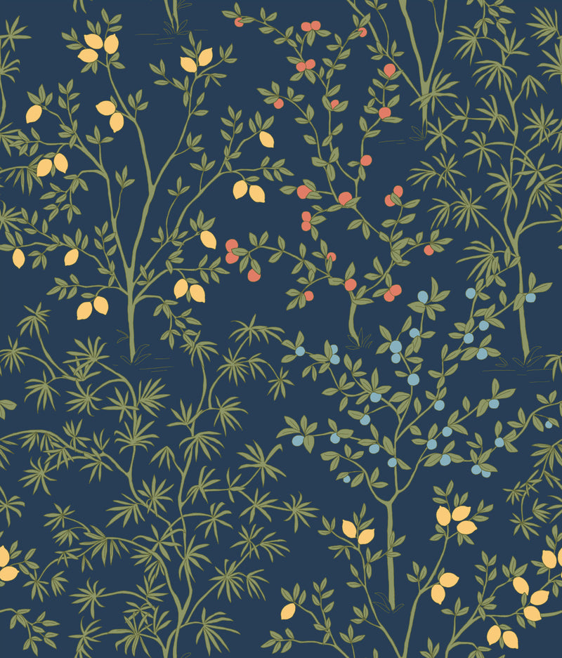 media image for Lemon Grove Peel & Stick Wallpaper in Navy 26