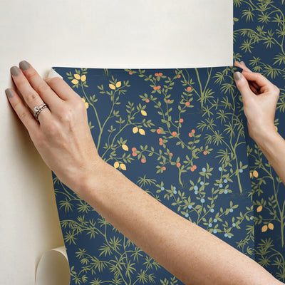 product image for Lemon Grove Peel & Stick Wallpaper in Navy 73