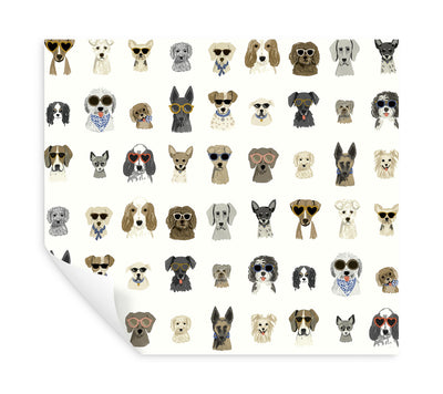 product image for Dog Days Multi White Peel & Stick Wallpaper by York Wallcoverings 87