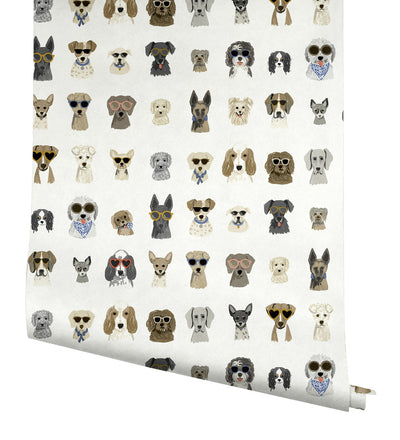 product image for Dog Days Multi White Peel & Stick Wallpaper by York Wallcoverings 60