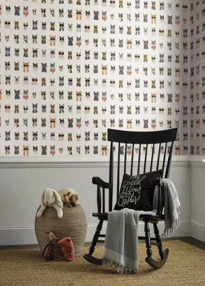 product image for Cool Cats Multi White Peel & Stick Wallpaper by York Wallcoverings 26