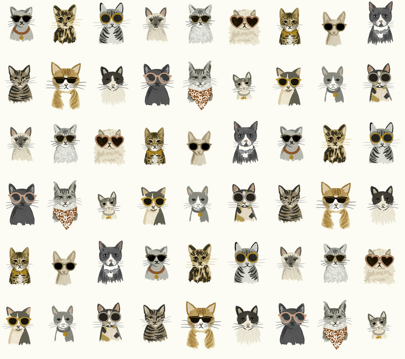 media image for sample cool cats grey gold peel and stick wallpaper by york wallcoverings 1 232