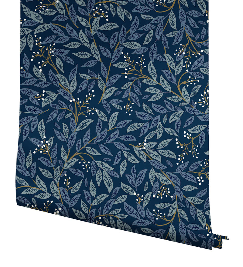 media image for Willowberry Navy Peel & Stick Wallpaper by York Wallcoverings 232