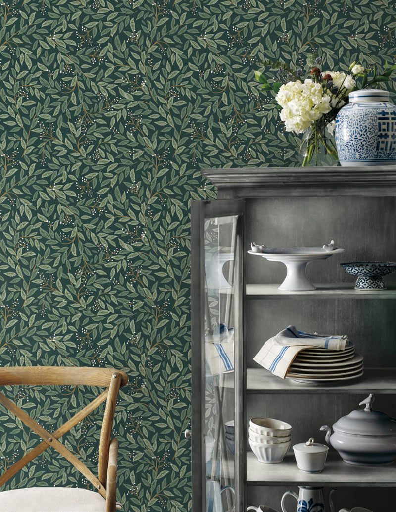 media image for Willowberry Emerald Peel & Stick Wallpaper by York Wallcoverings 29