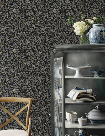 product image for Willowberry Black Peel & Stick Wallpaper by York Wallcoverings 63