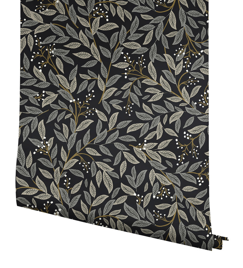 media image for Willowberry Black Peel & Stick Wallpaper by York Wallcoverings 28