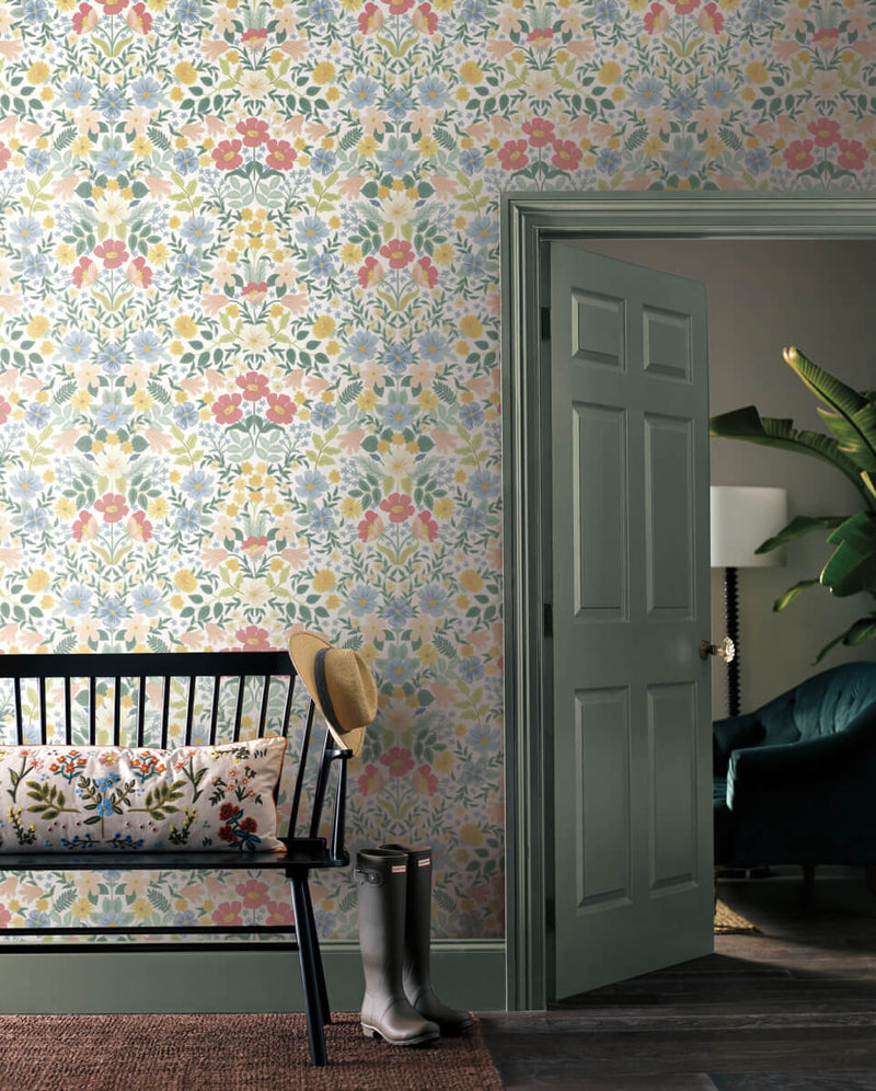 media image for Bramble Garden Pastel Multi Peel & Stick Wallpaper by York Wallcoverings 261