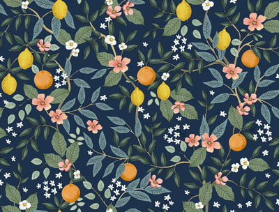 product image of Citrus Grove Navy Peel & Stick Wallpaper by York Wallcoverings 518