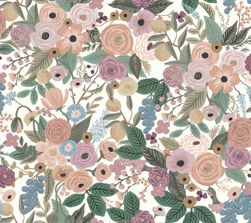 media image for Garden Party Blush Multi Peel & Stick Wallpaper by York Wallcoverings 253