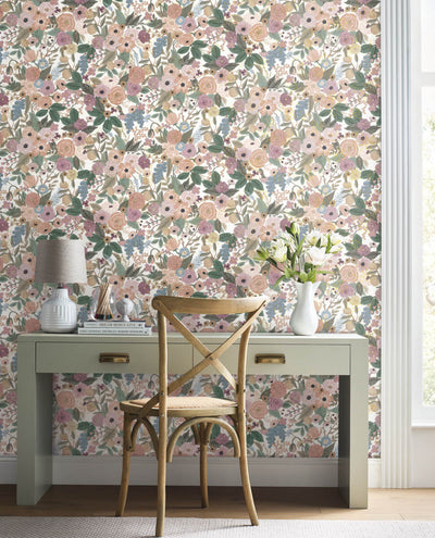 product image for Garden Party Blush Multi Peel & Stick Wallpaper by York Wallcoverings 81