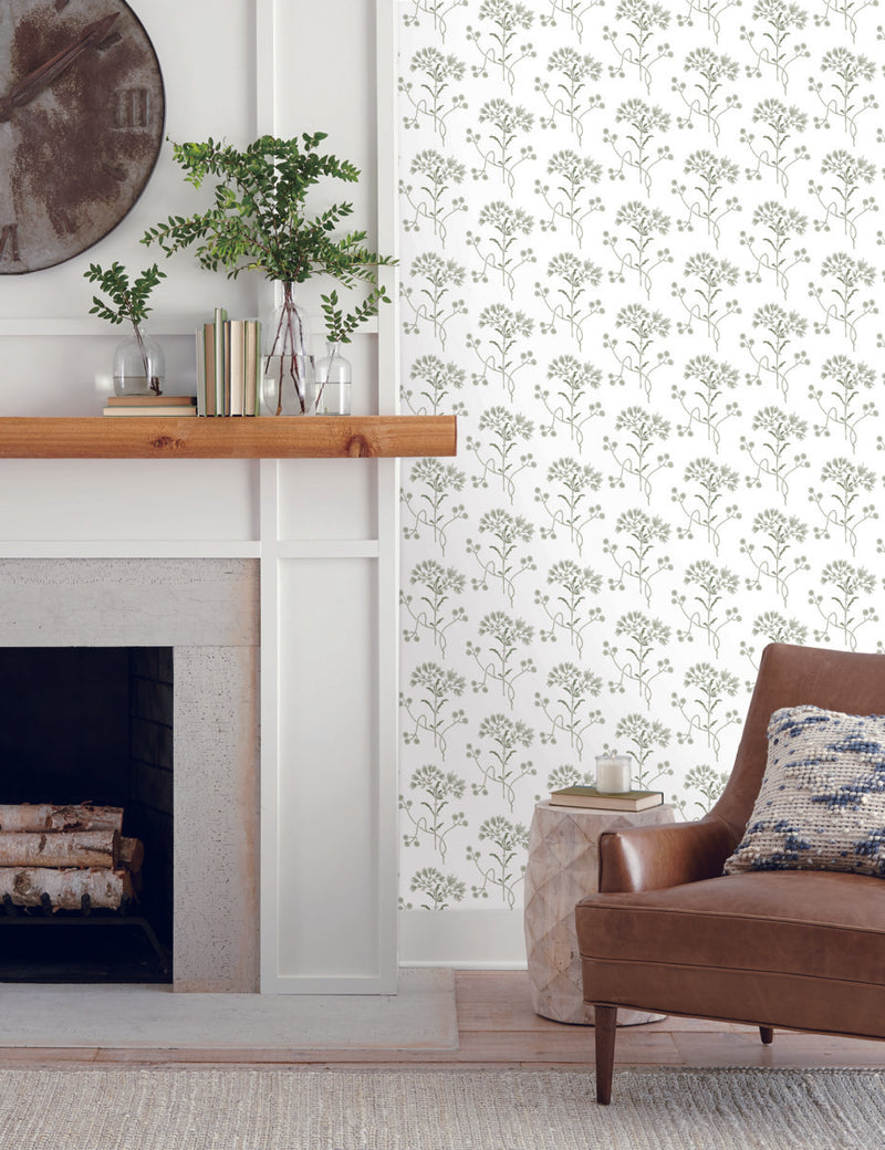 media image for Wildflower Green Peel & Stick Wallpaper by Joanna Gaines 232