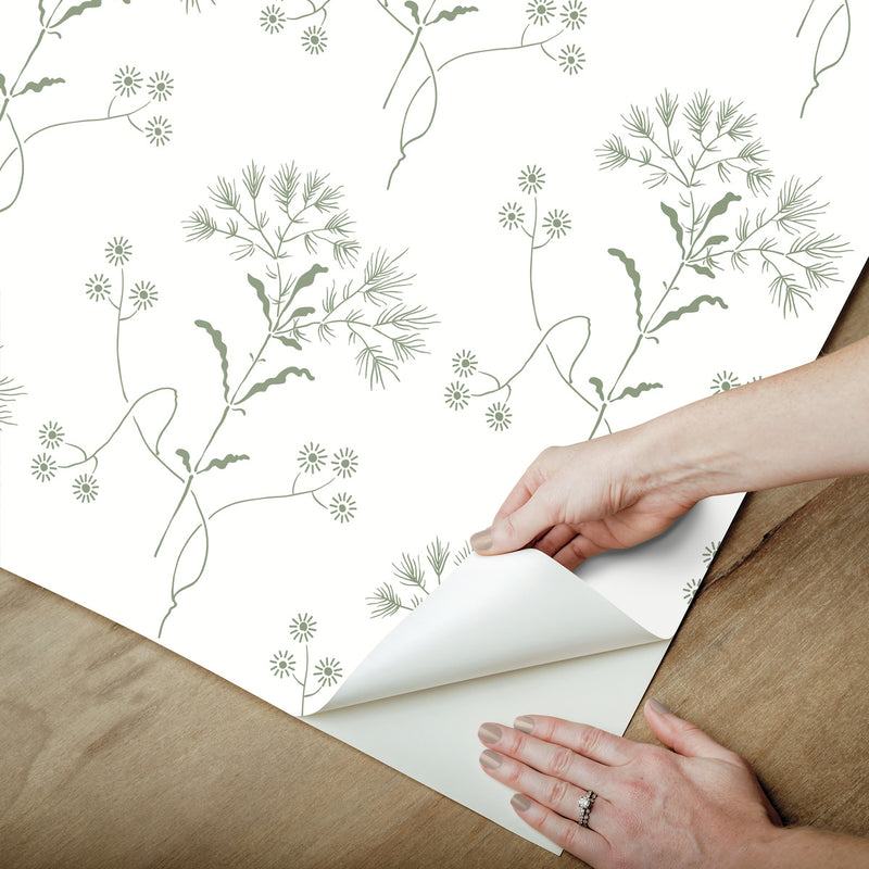 media image for Wildflower Green Peel & Stick Wallpaper by Joanna Gaines 291