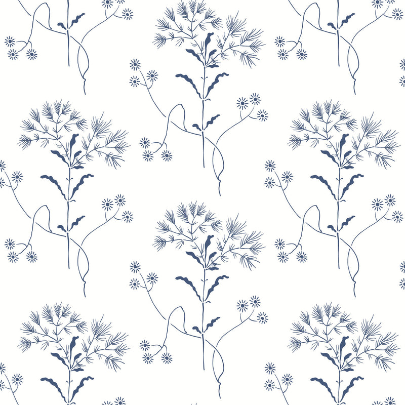 media image for Wildflower Navy Peel & Stick Wallpaper by Joanna Gaines 267