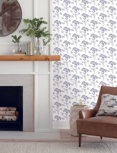 product image for Wildflower Navy Peel & Stick Wallpaper by Joanna Gaines 34