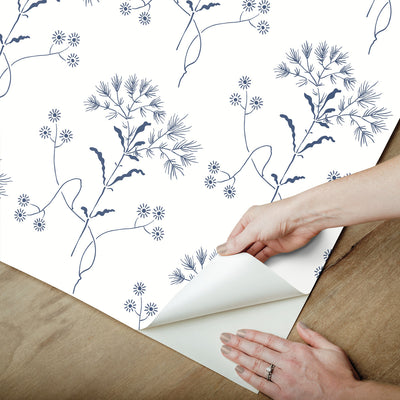 product image for Wildflower Navy Peel & Stick Wallpaper by Joanna Gaines 53