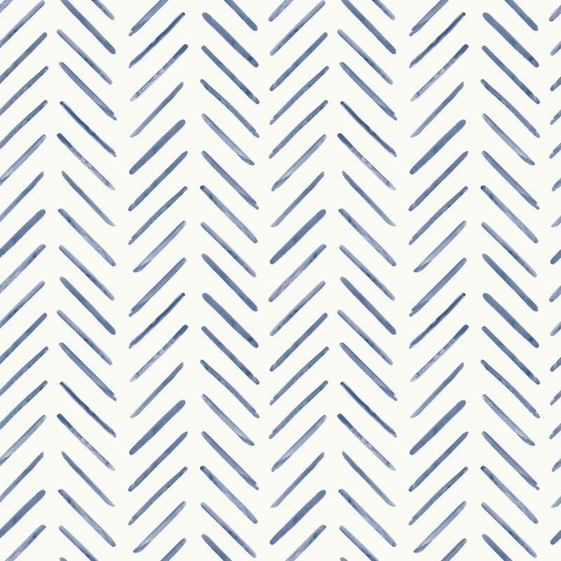 media image for Painted Herringbone Peel & Stick Wallpaper in Navy 281