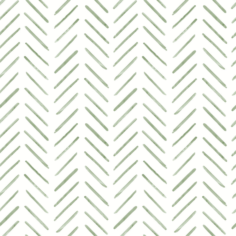 media image for Painted Herringbone Peel & Stick Wallpaper in Fern 269