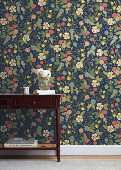 product image for Colette Peel & Stick Wallpaper in Navy 97