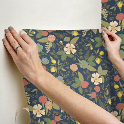 product image for Colette Peel & Stick Wallpaper in Navy 45