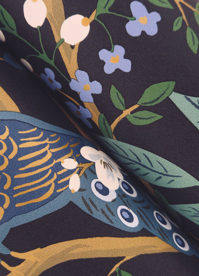 product image for Peacock Garden Peel & Stick Wallpaper in Navy 93