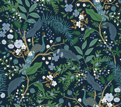 product image for Peacock Garden Peel & Stick Wallpaper in Navy 86