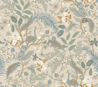 product image for Peacock Garden Peel & Stick Wallpaper in Linen 59