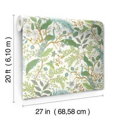 product image for Peacock Garden Peel & Stick Wallpaper in White 67