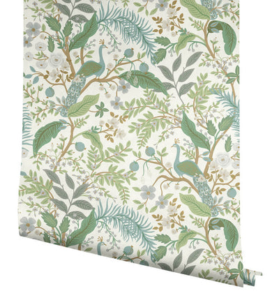 product image for Peacock Garden Peel & Stick Wallpaper in White 21