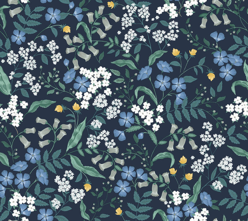 media image for Sweetbrier Peel & Stick Wallpaper in Navy 216