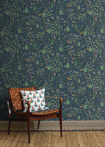 product image for Woodland Peel & Stick Wallpaper in Navy 3