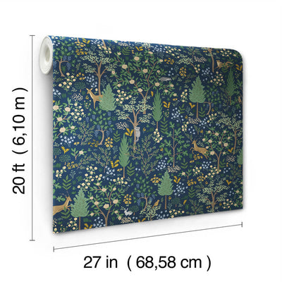 product image for Woodland Peel & Stick Wallpaper in Navy 84