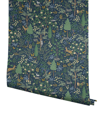 product image for Woodland Peel & Stick Wallpaper in Navy 16