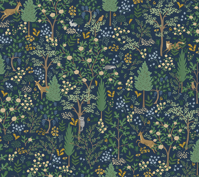 product image of Woodland Peel & Stick Wallpaper in Navy 562