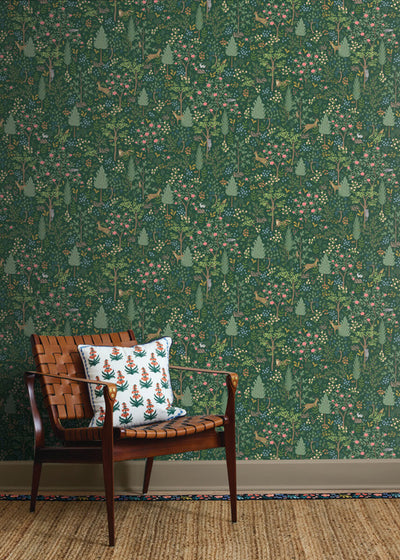 product image for Woodland Peel & Stick Wallpaper in Emerald 88