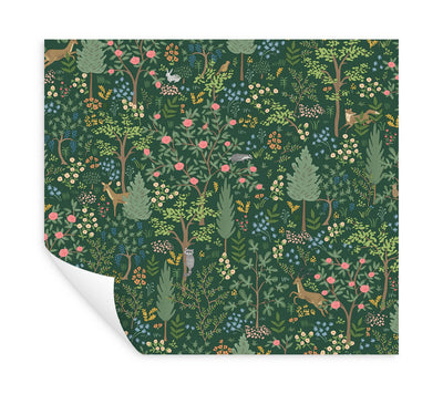 product image for Woodland Peel & Stick Wallpaper in Emerald 12