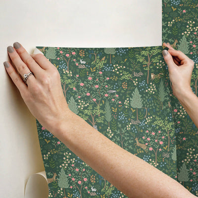 product image for Woodland Peel & Stick Wallpaper in Emerald 42