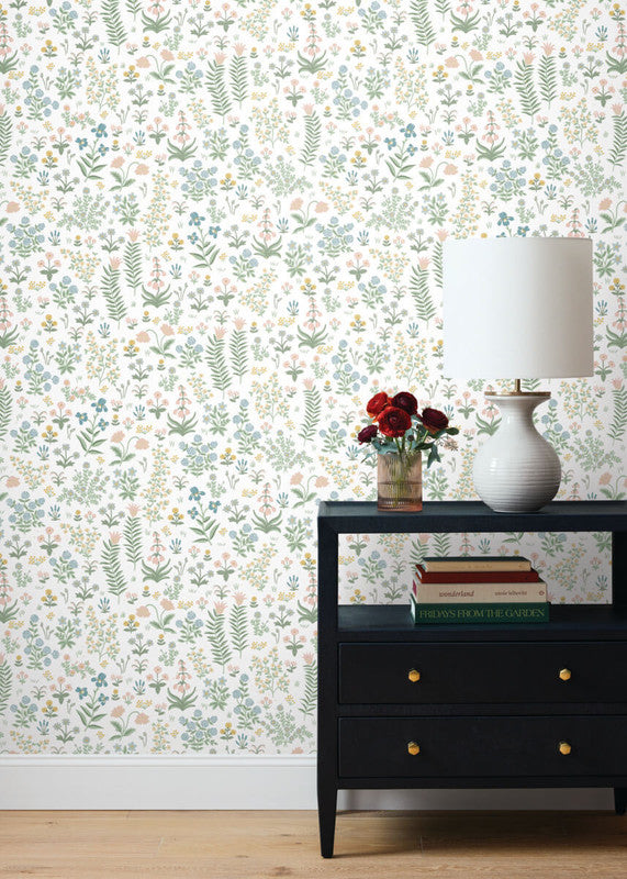 media image for Menagerie Garden Peel & Stick Wallpaper in Blush Multi 216